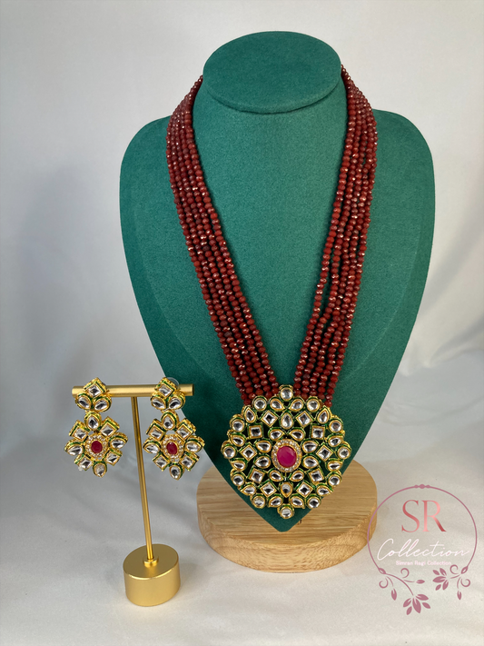 Neetu Long Mala Necklace (ST127) Maroon