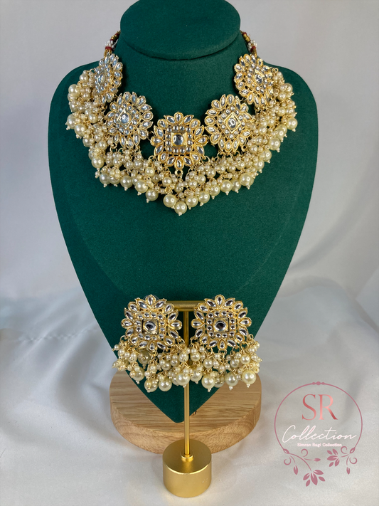 Sonia Kundan Choker Set (ST117) White