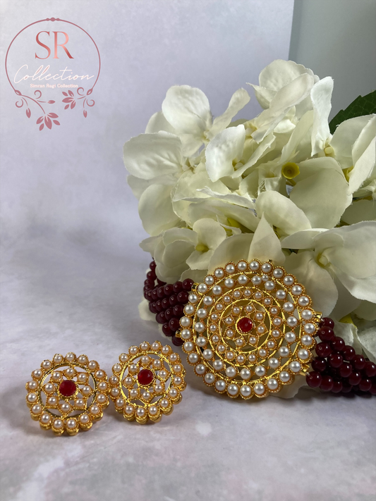 Punam Mala Choker Set (ST179) Maroon