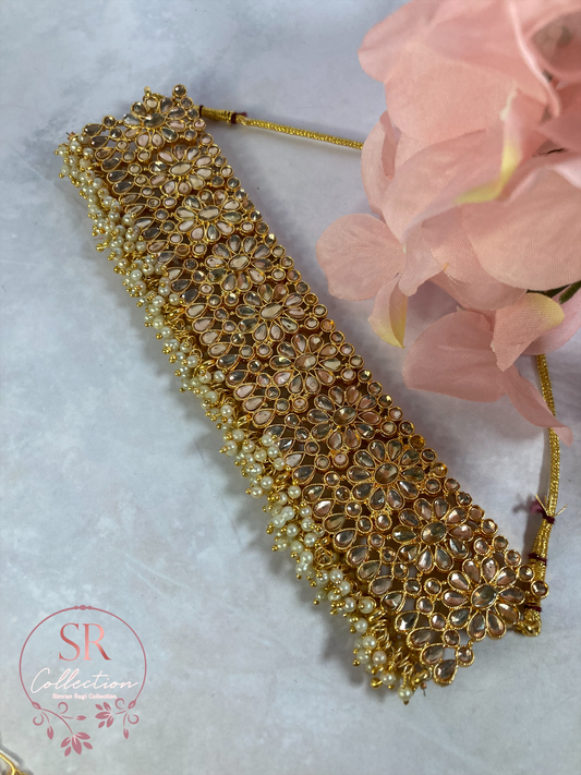 Tara Kundan And Pearl Choker Set (ST229)