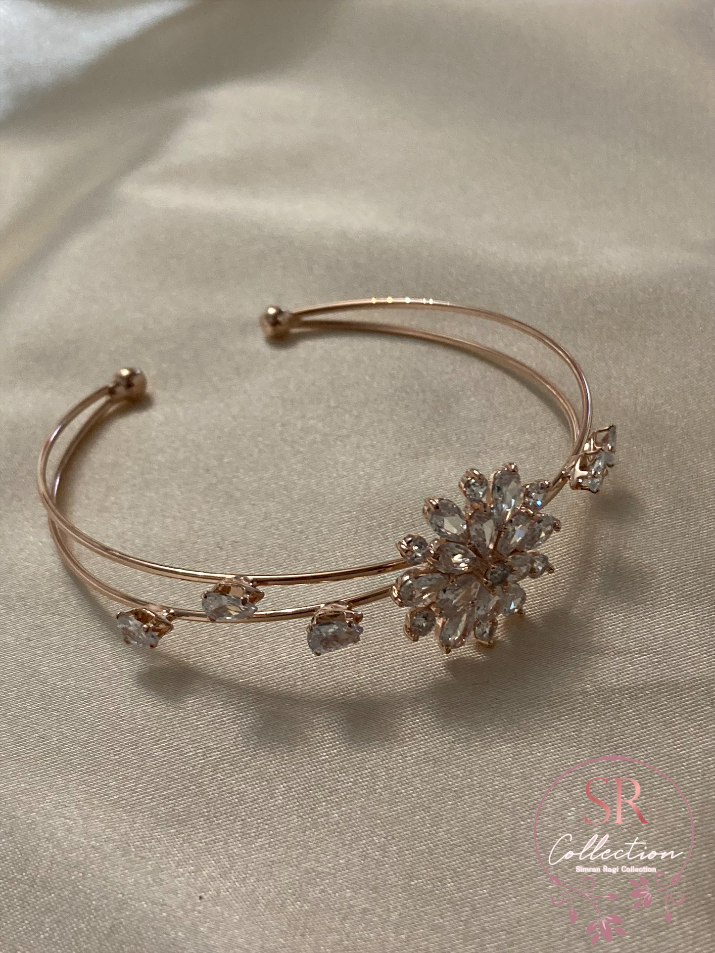 Zoey Flower Bangle (ST069) Rose