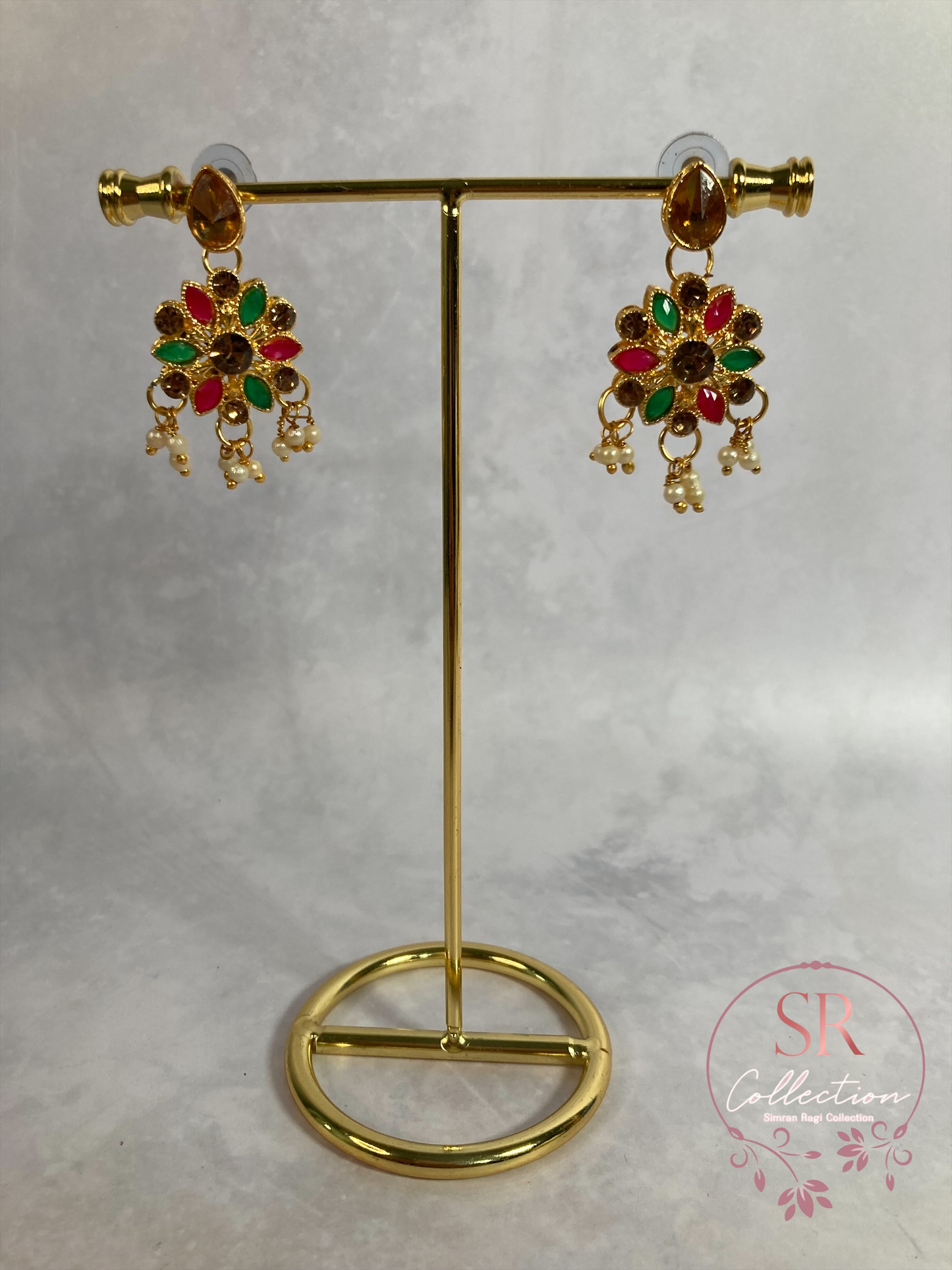 Arohi Gold Plated And Kundan Choker Set (ST170) Antique, Emerald And Pink