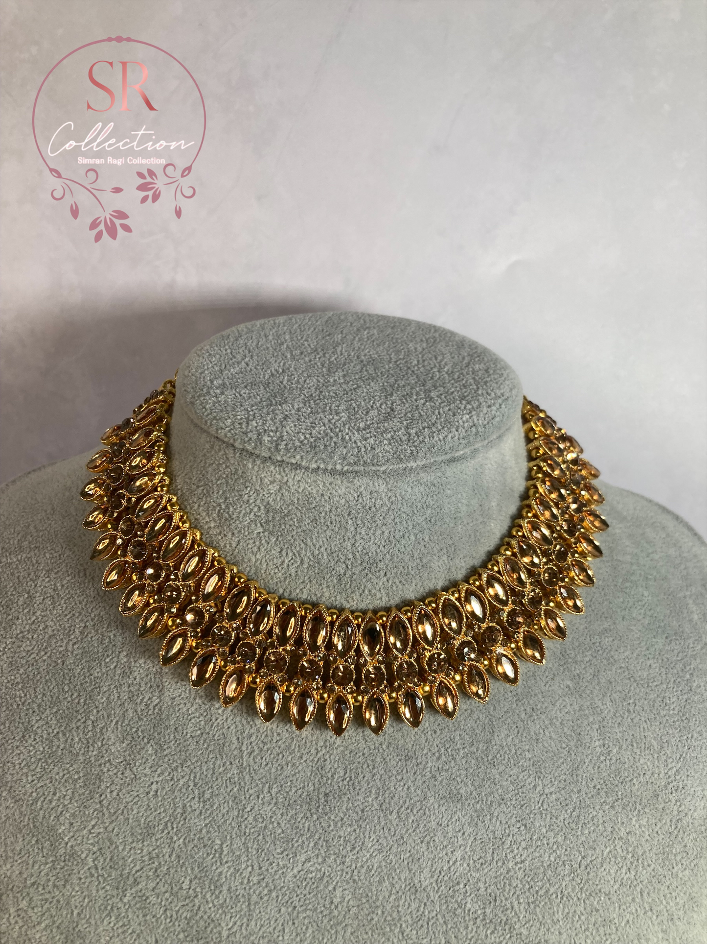 Chaya Gold Plated Kundan Choker Set (ST167) Antique