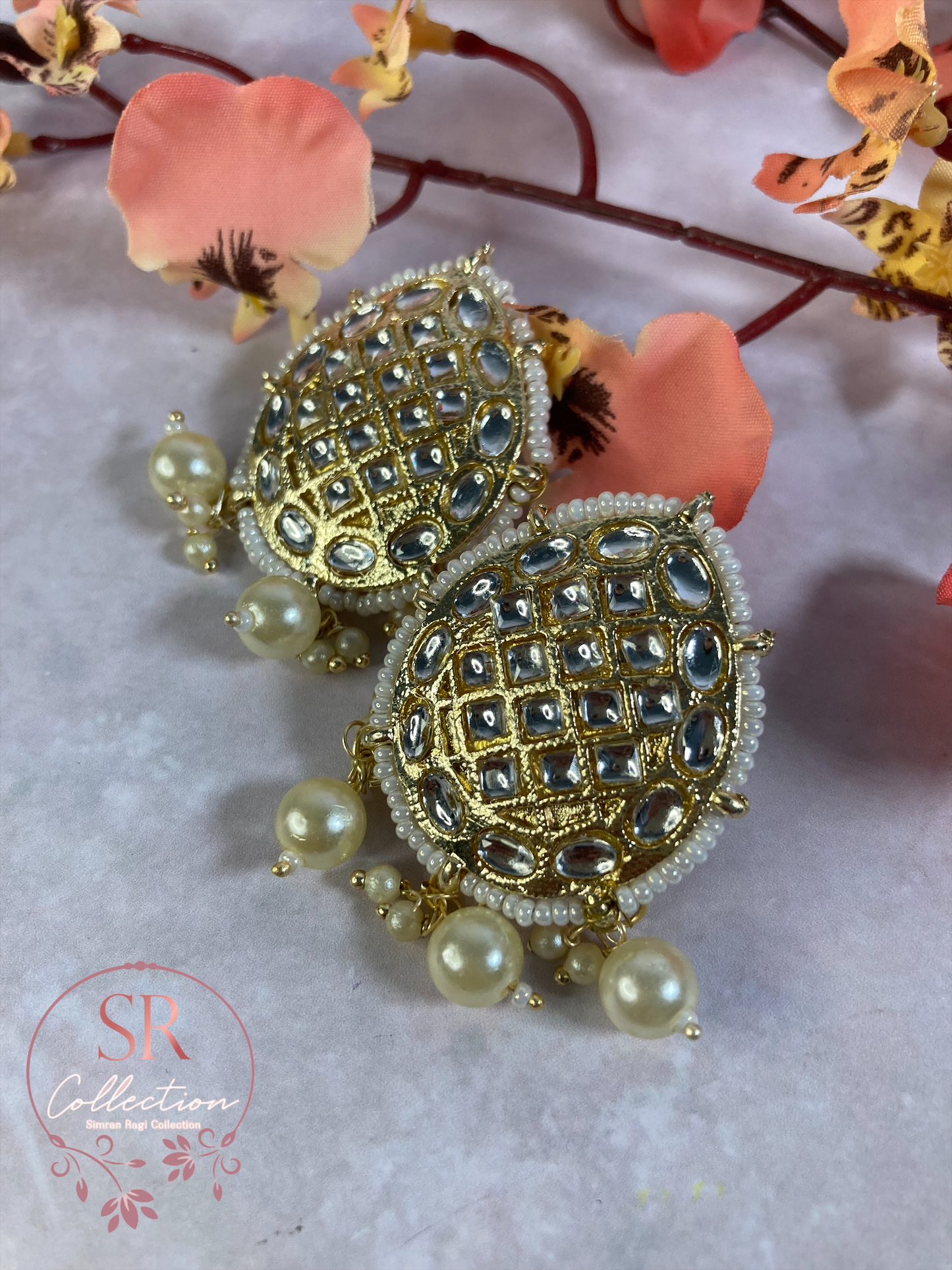 Sima Gold Plated Kundan Stud Earrings (ST131)