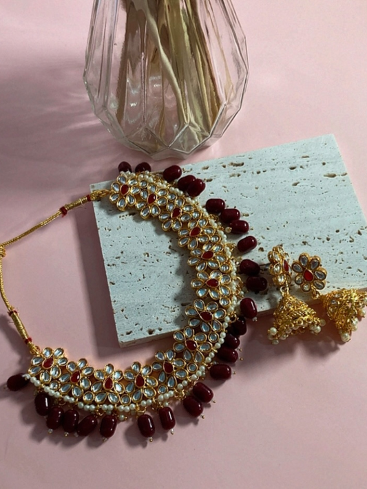 Zoya Choker Set (ST180) Maroon