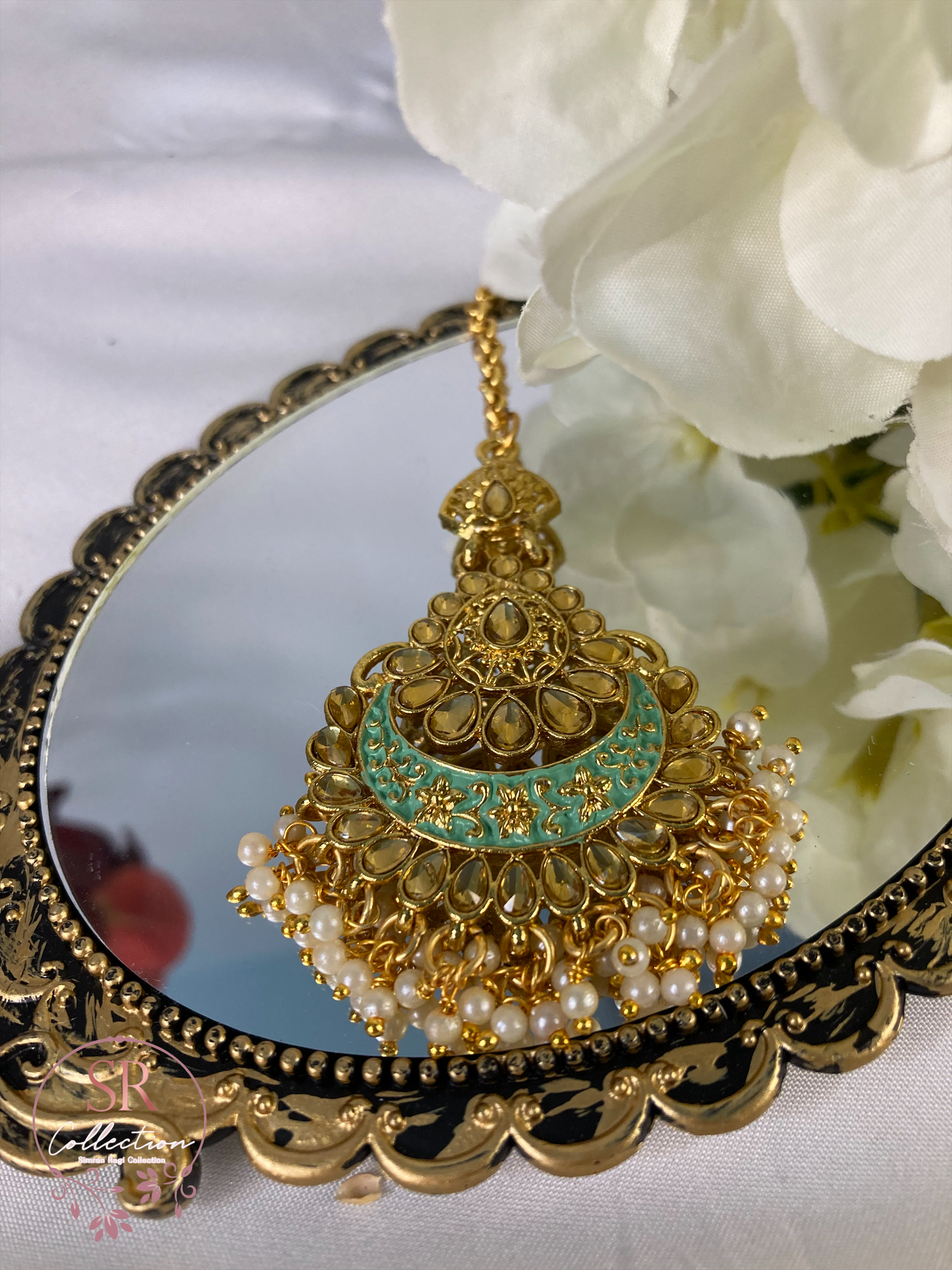 Naina Mint Gold Plated Tikka (ST177)