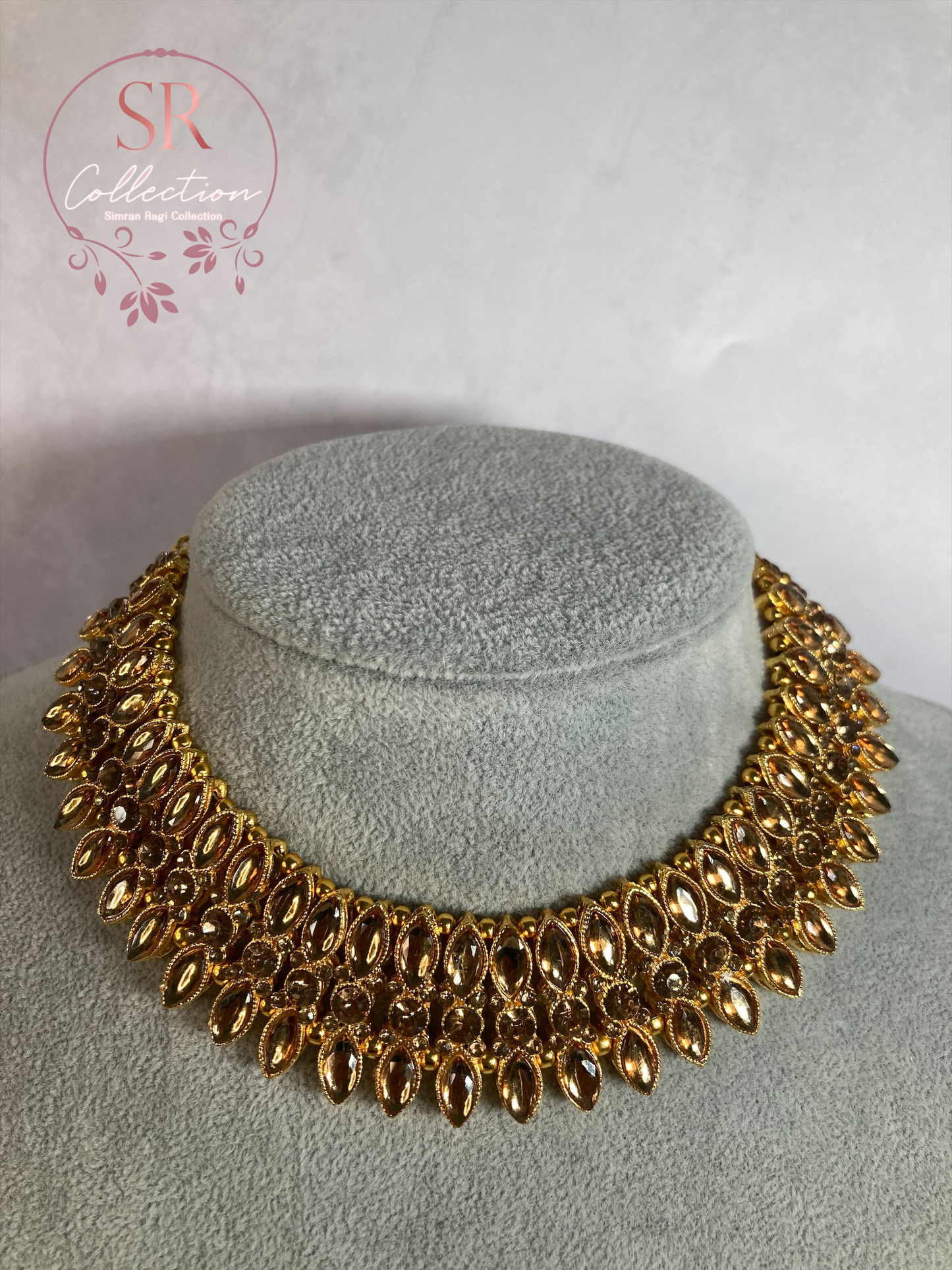 Chaya Gold Plated Kundan Choker Set (ST167) Antique