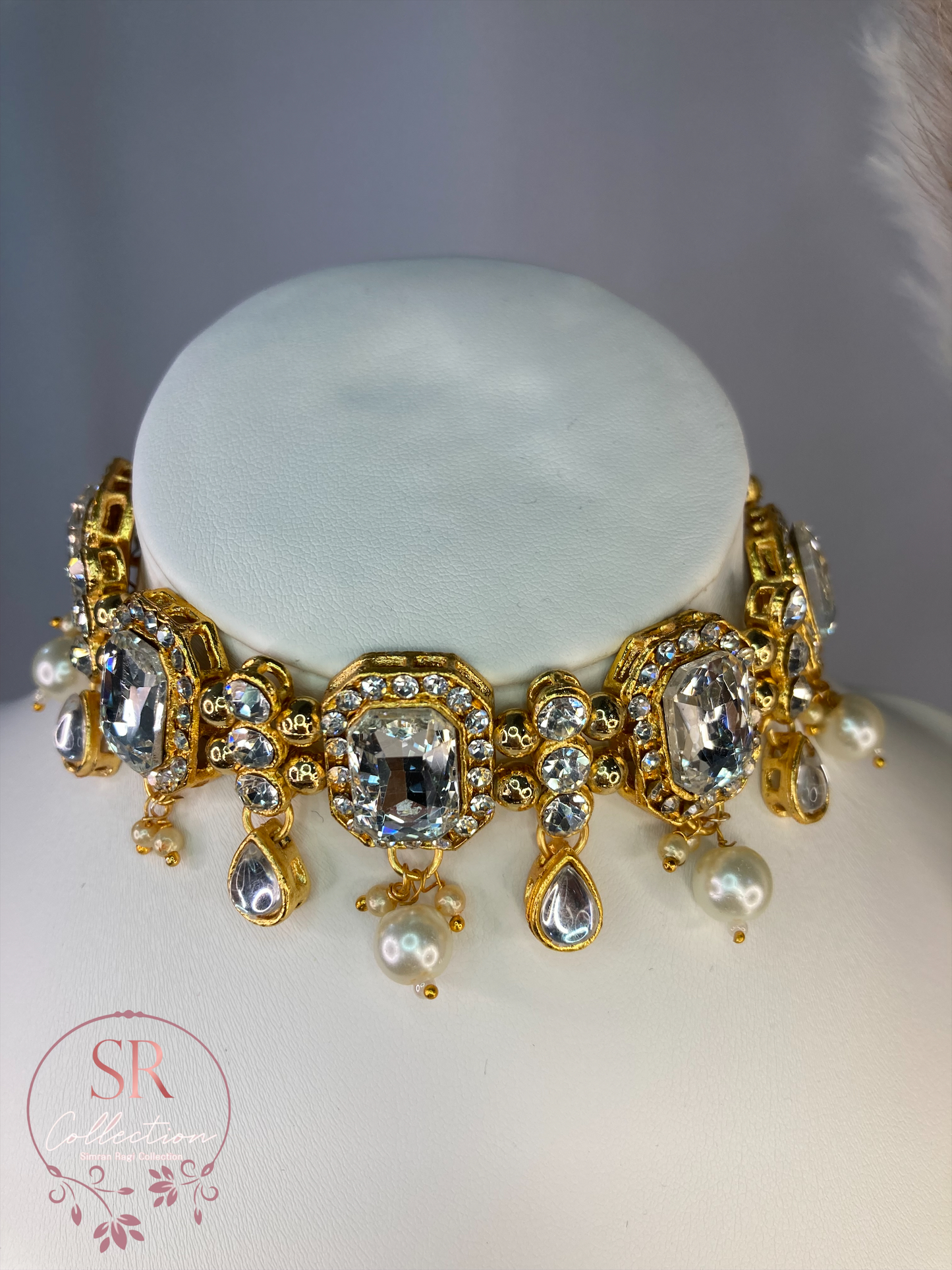 Kajal Choker Set (ST097) White