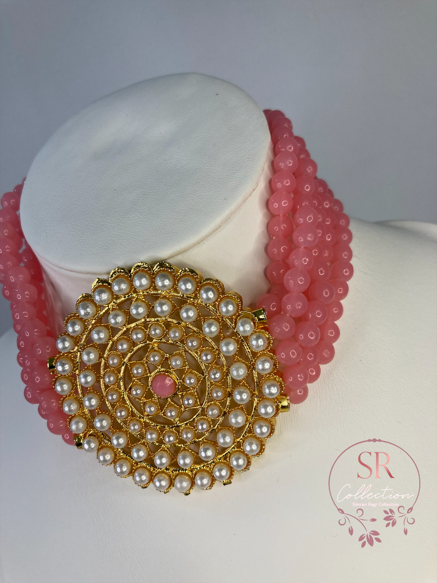 Punam Mala Choker Set (ST179) Pink