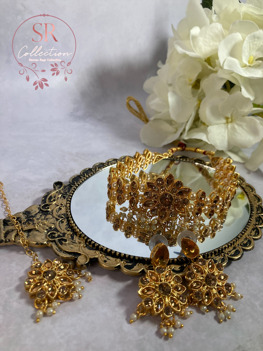 Arohi Gold Plated And Kundan Choker Set (ST170) Antique