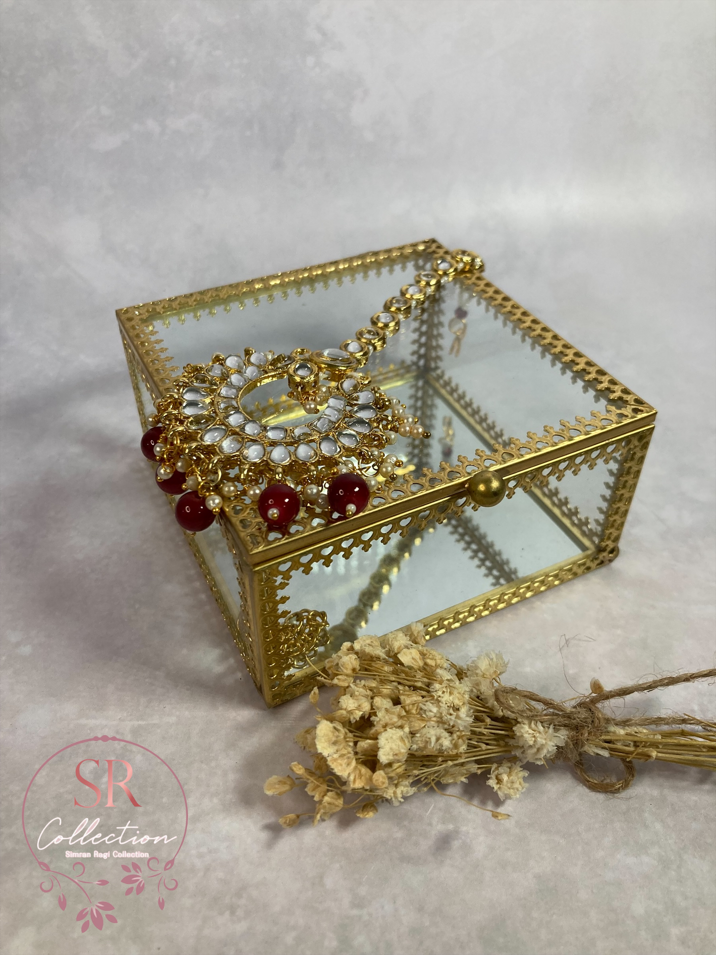 Afiya Gold Plated Kunda Tikka (ST175) Maroon