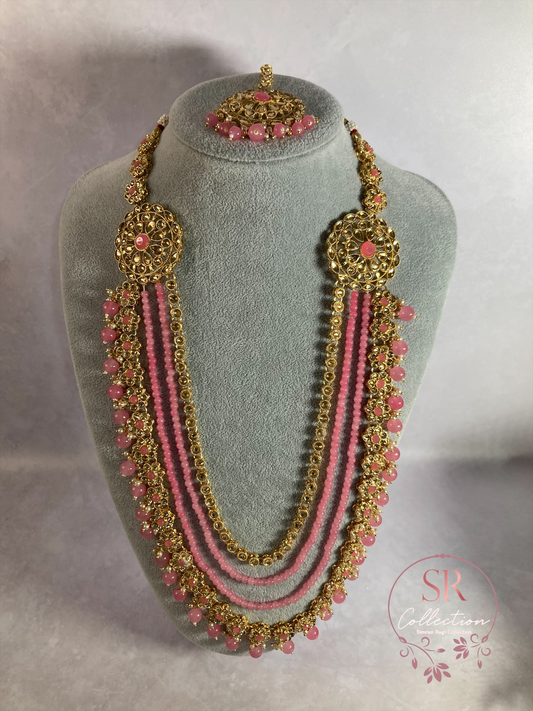 Chandni Long Layered Kundan Beaded Set (ST156)