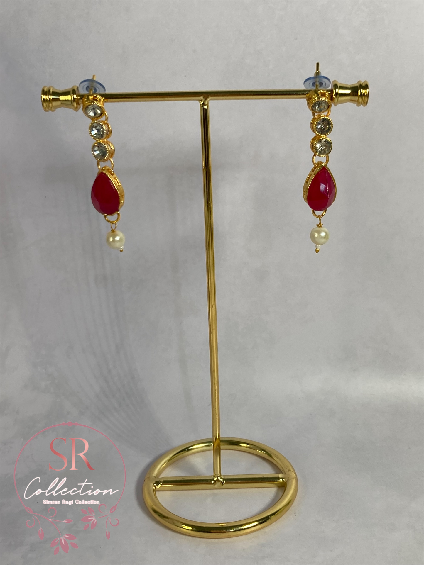 Pooja Gold Plated Kundan Choker Set (ST172) Antique Emerald And Pink