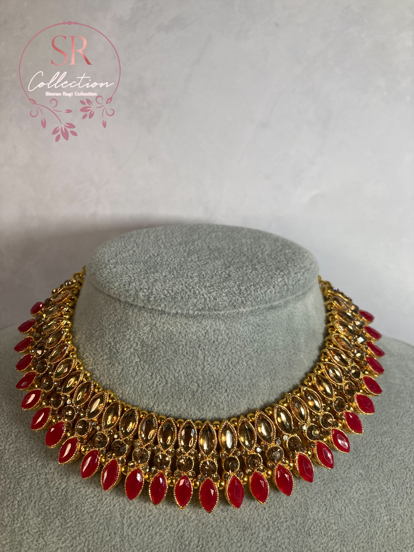 Chaya Gold Plated Kundan Choker Set (ST167) Pink