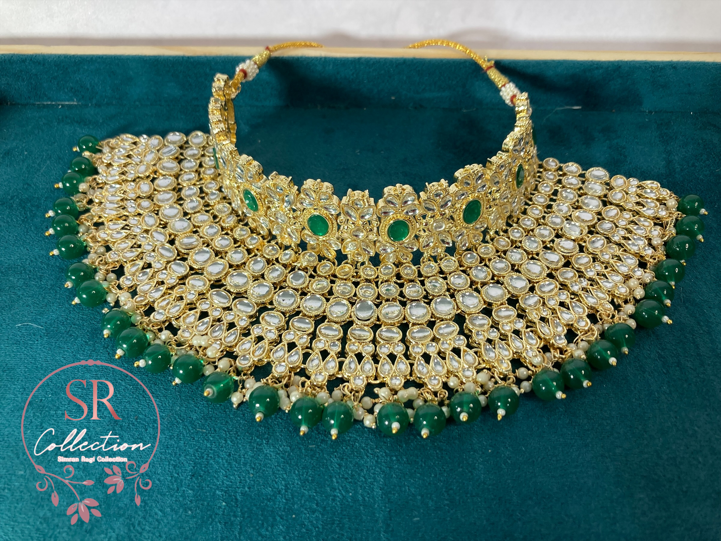 Maharani Gold Plated Kundan Choker Set (ST222) Emerald