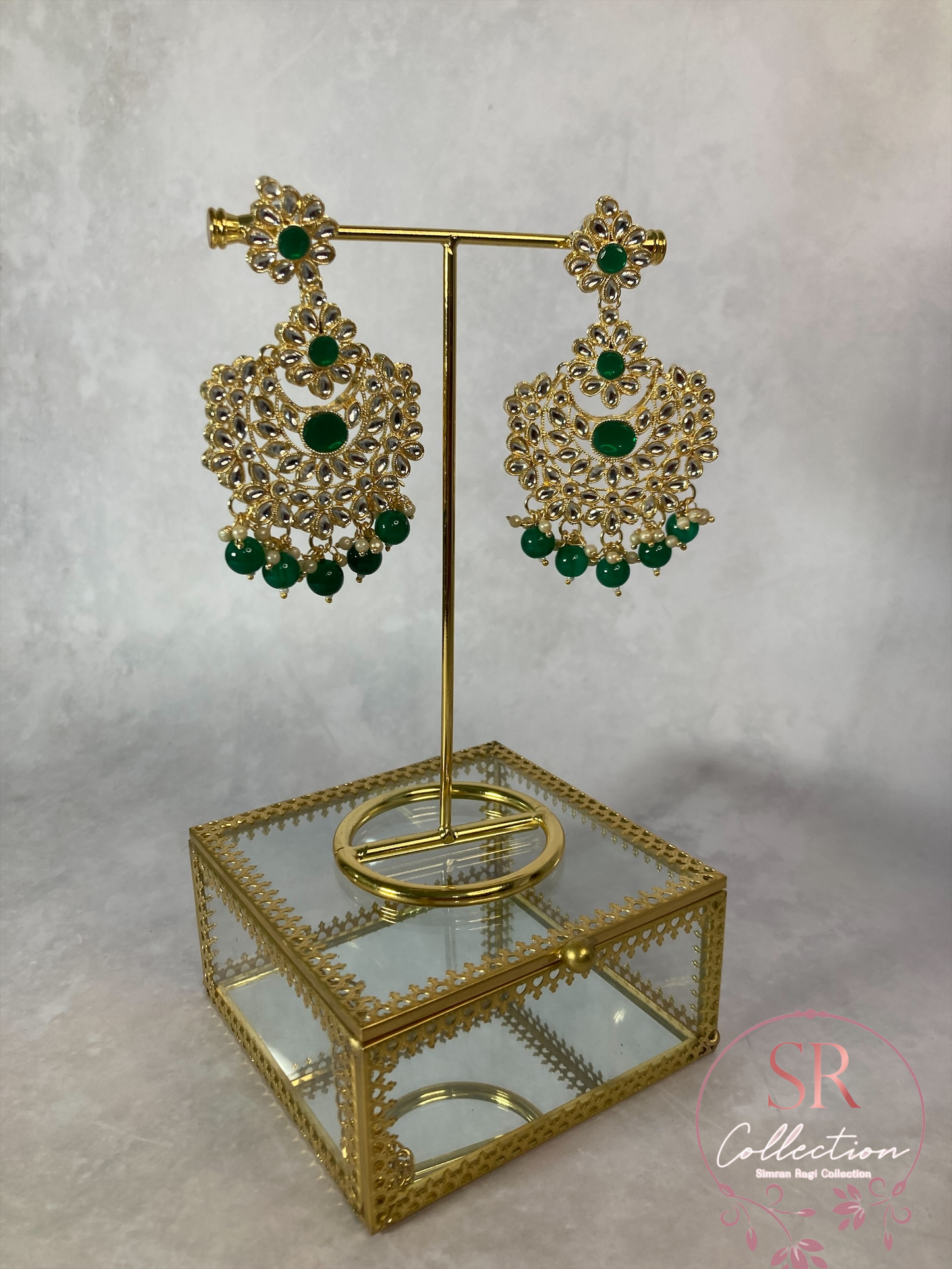Maharani Gold Plated Kundan Choker Set (ST222) Emerald