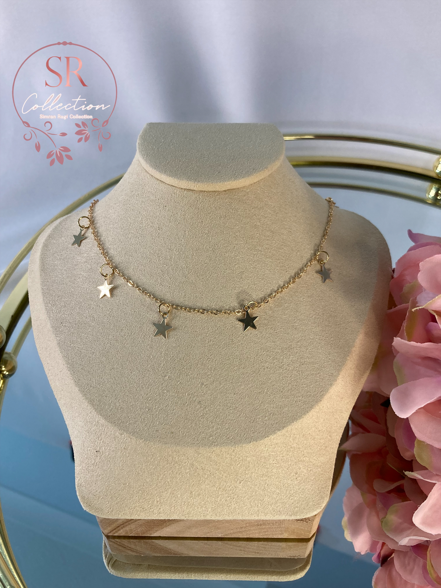 Small Star Choker Necklace (ST211) Gold