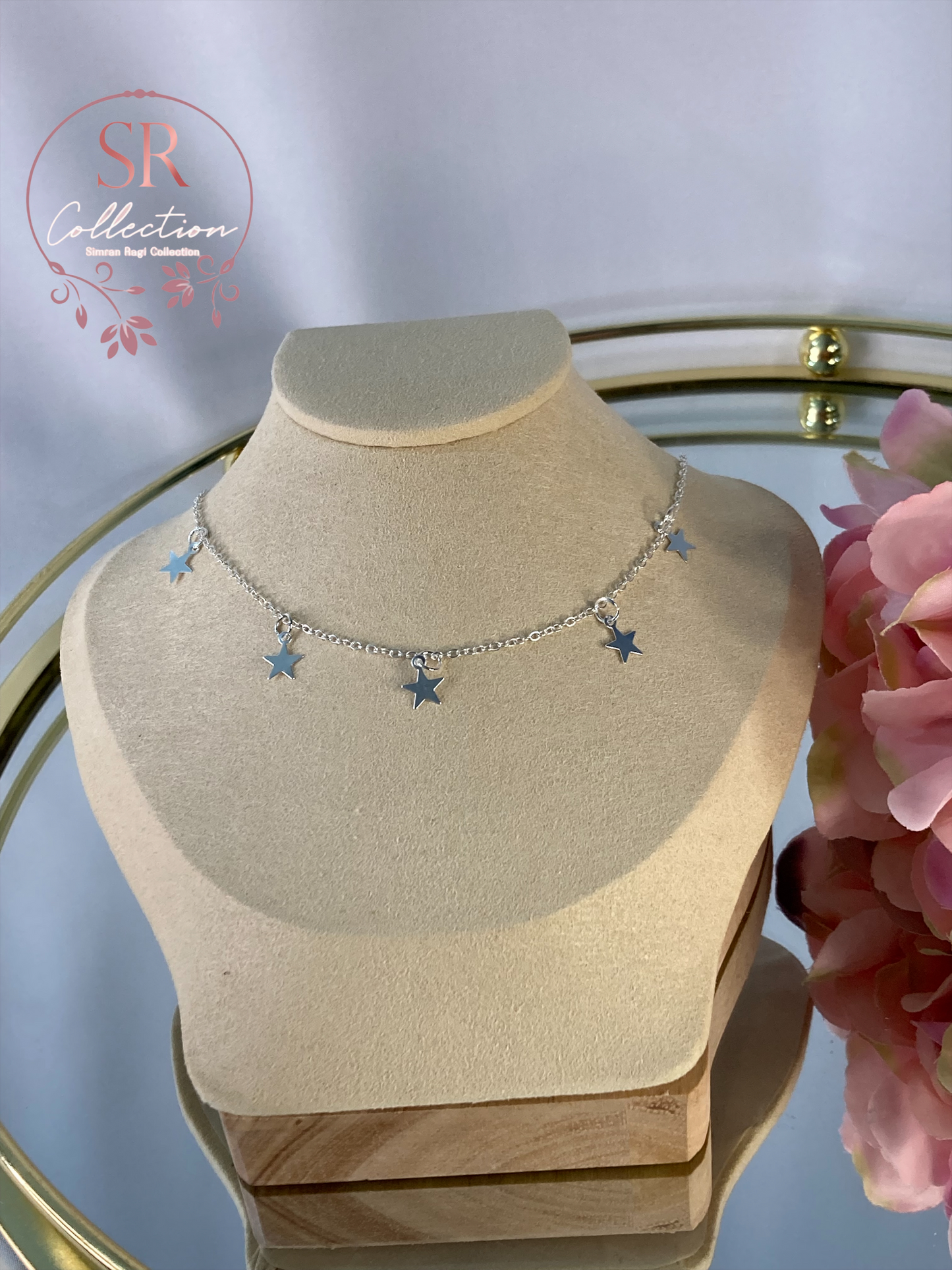 Small Star Choker Necklace (ST211) Silver