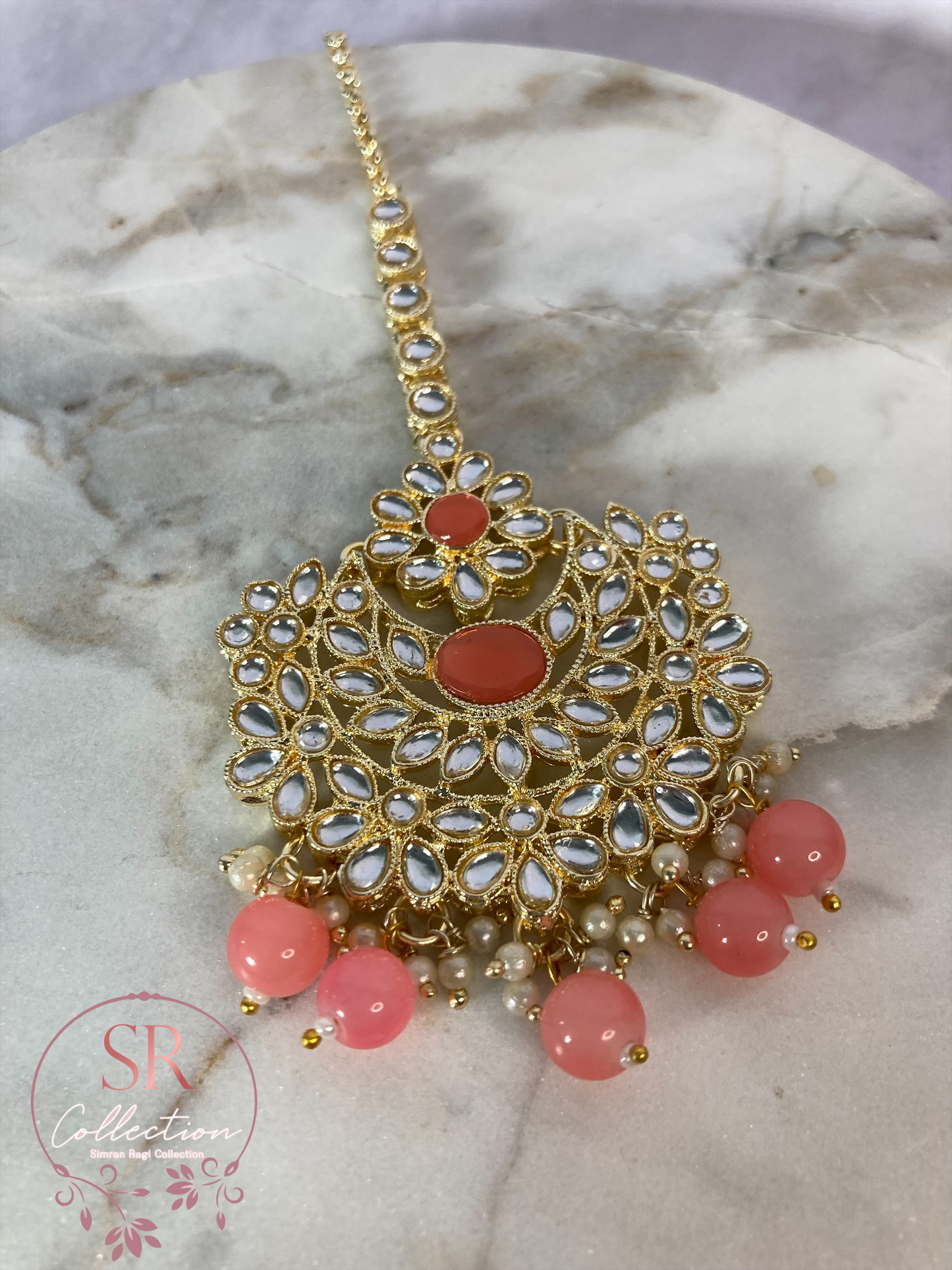 Maharani Gold Plated Kundan Choker Set (ST222) Pink