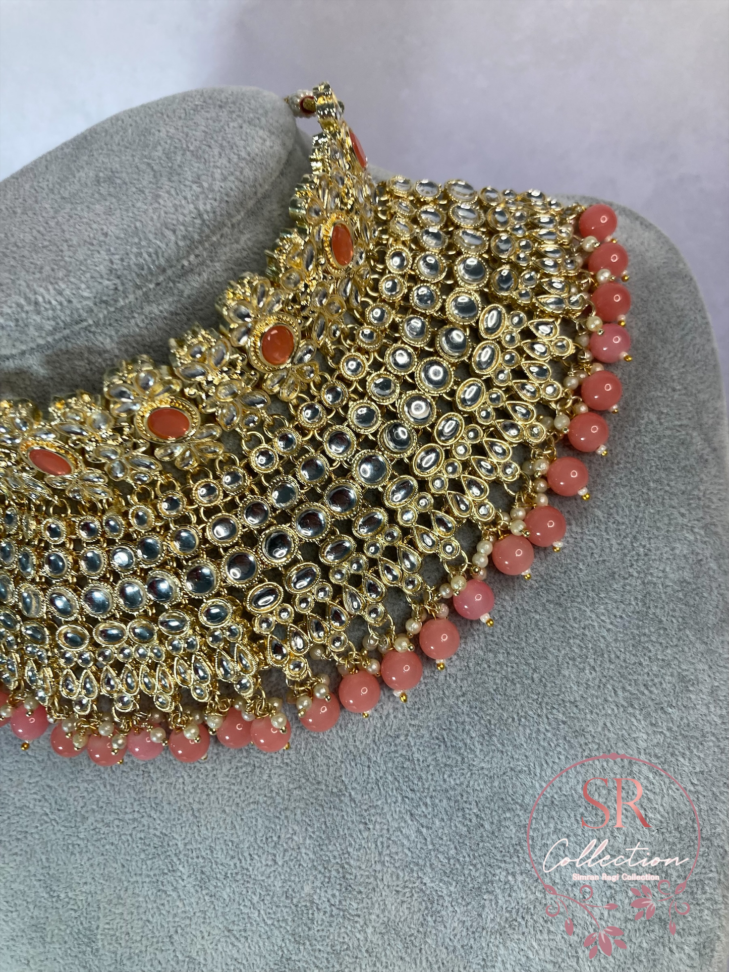 Maharani Gold Plated Kundan Choker Set (ST222) Pink
