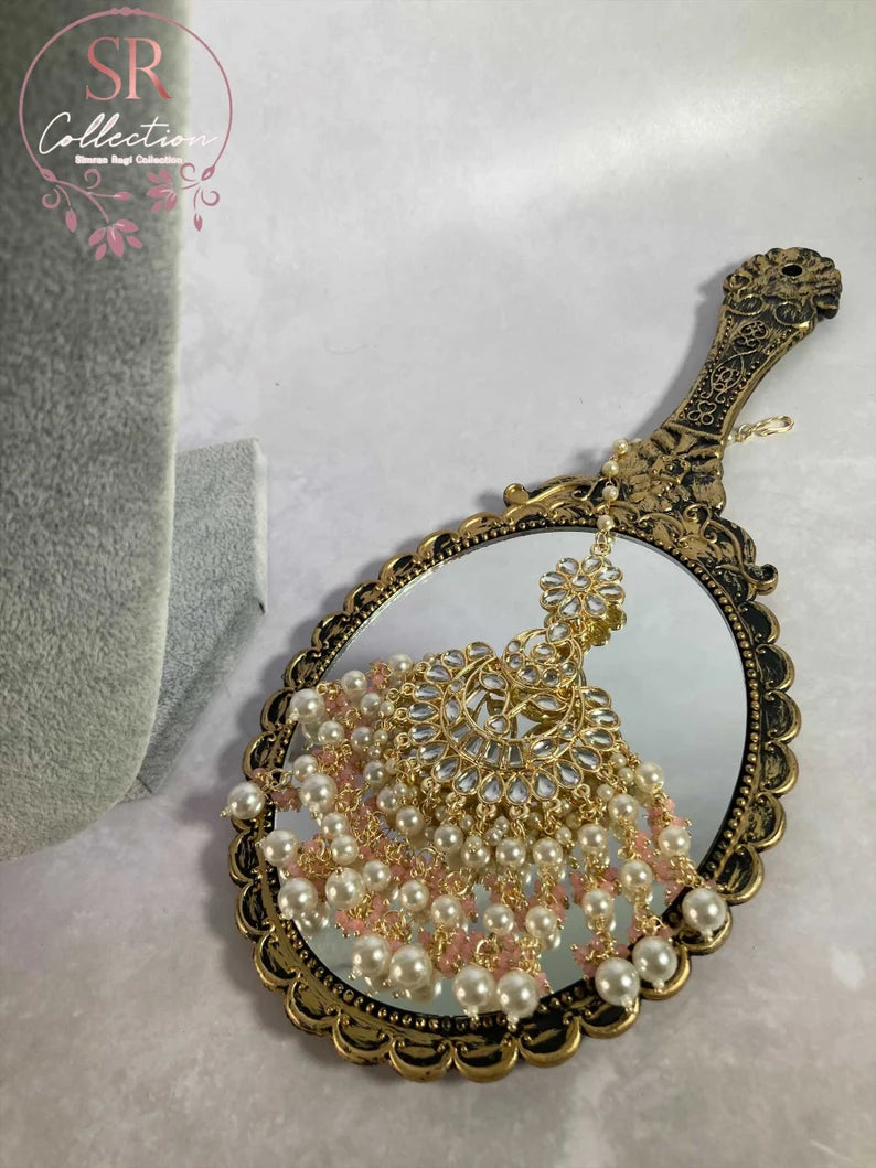 Ruha Gold Plated Kundan Set (ST220) Light Pink