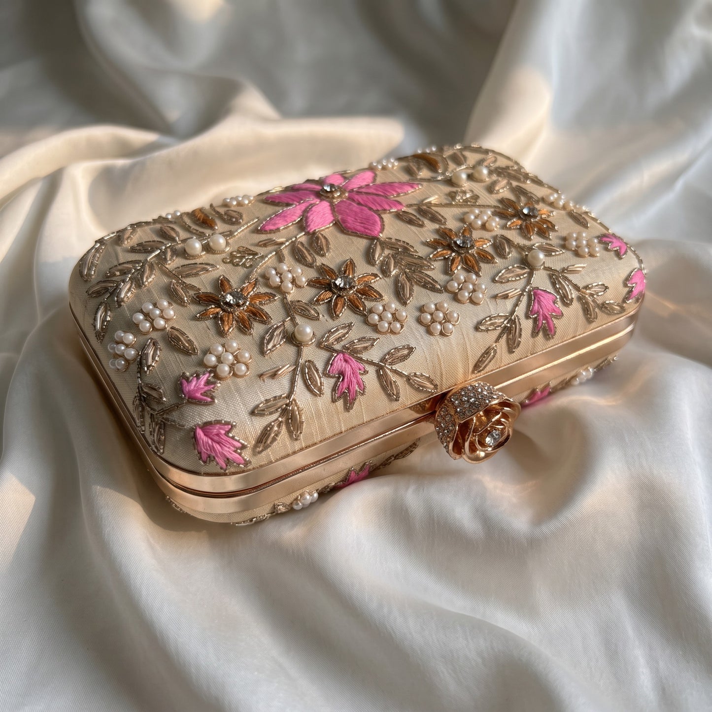 Amelia Gold Rectangular Clutch (ST11203)