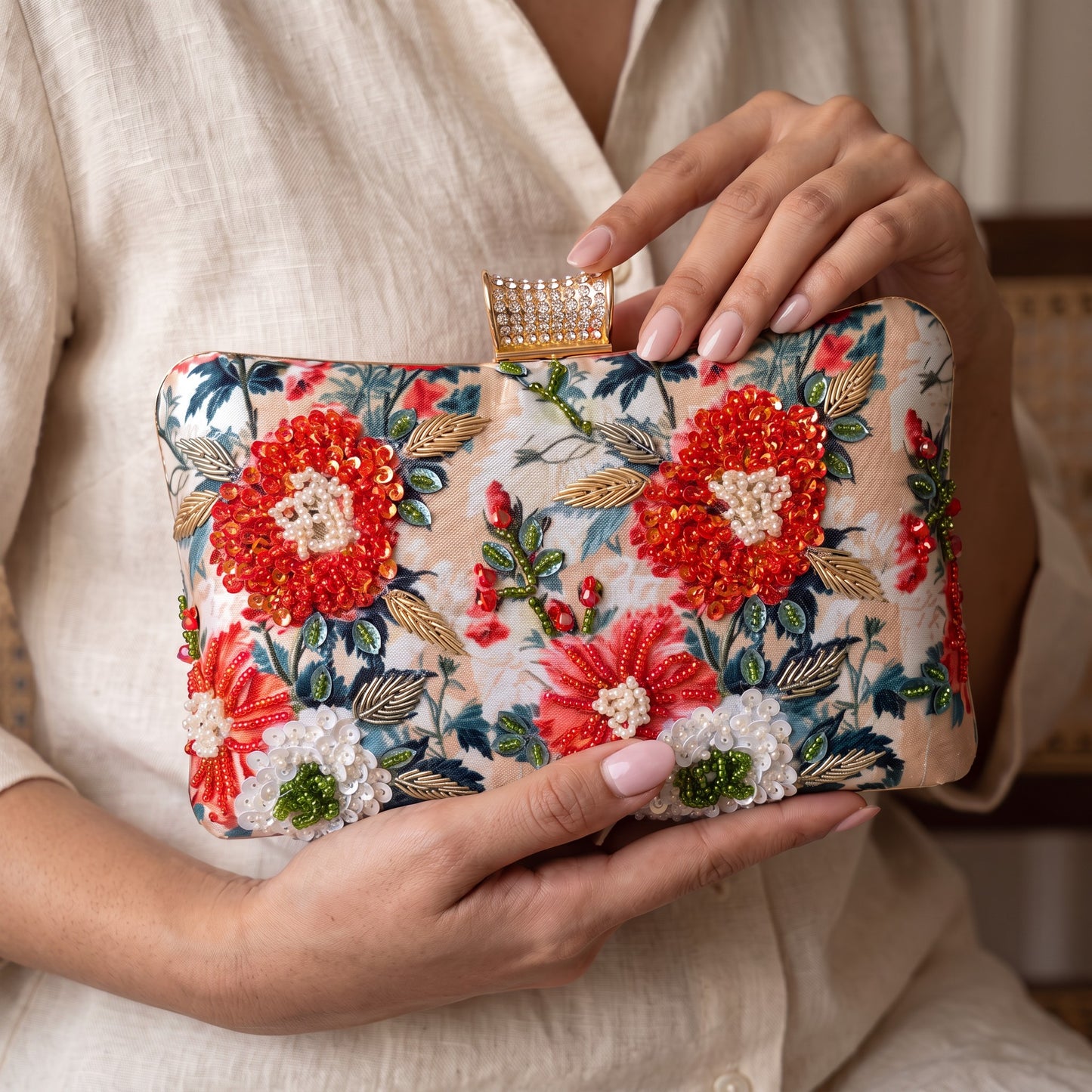 Rosalia Floral Rectangular Clutch (ST1233)