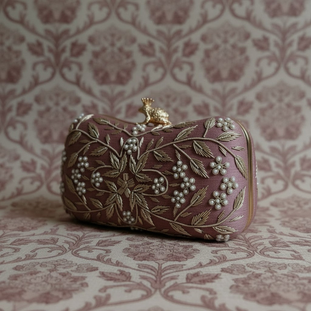 Milani (Rectangular Clutch) (Mauve Pink) (ST263)