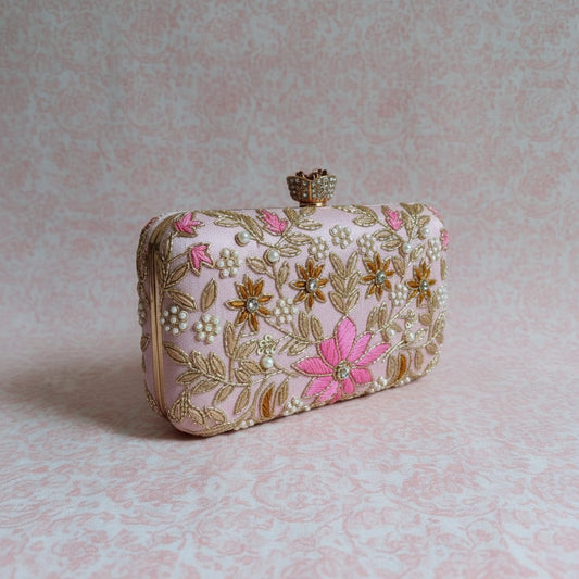 Amelia Pink Rectangular Clutch (ST1203)