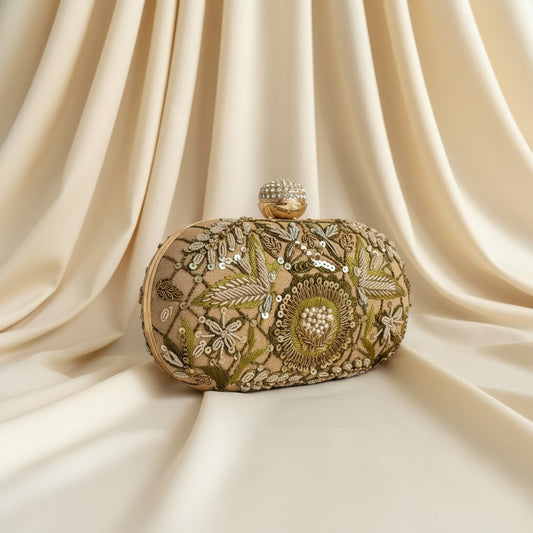 Livia Oval Gold Clutch (ST1167)