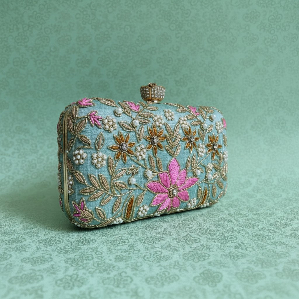 Amelia Green Rectangular Clutch (ST11203)