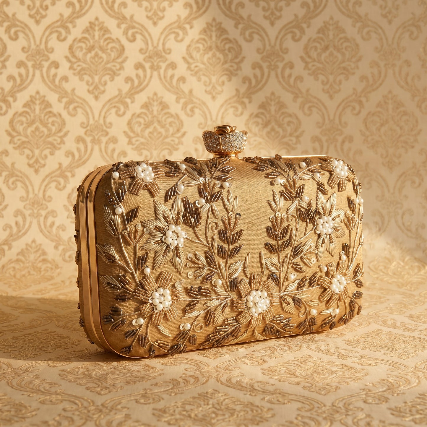 Pasha Rectangular Clutch (ST1135) (Gold)