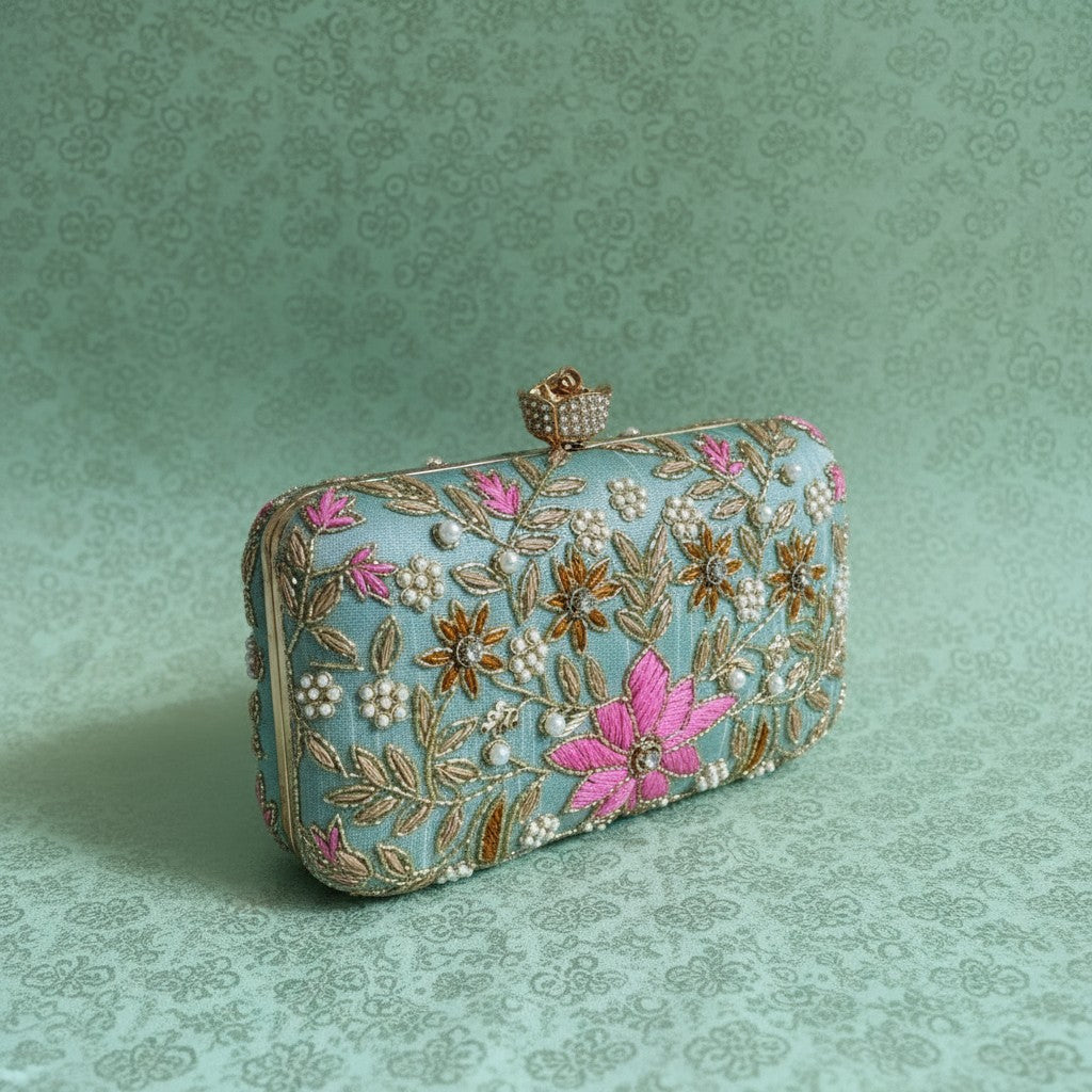 Amelia Green Rectangular Clutch (ST11203)