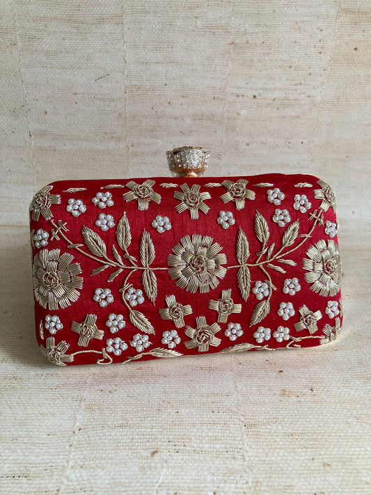 Alina (Rectangular Clutch) (Red) (ST859)