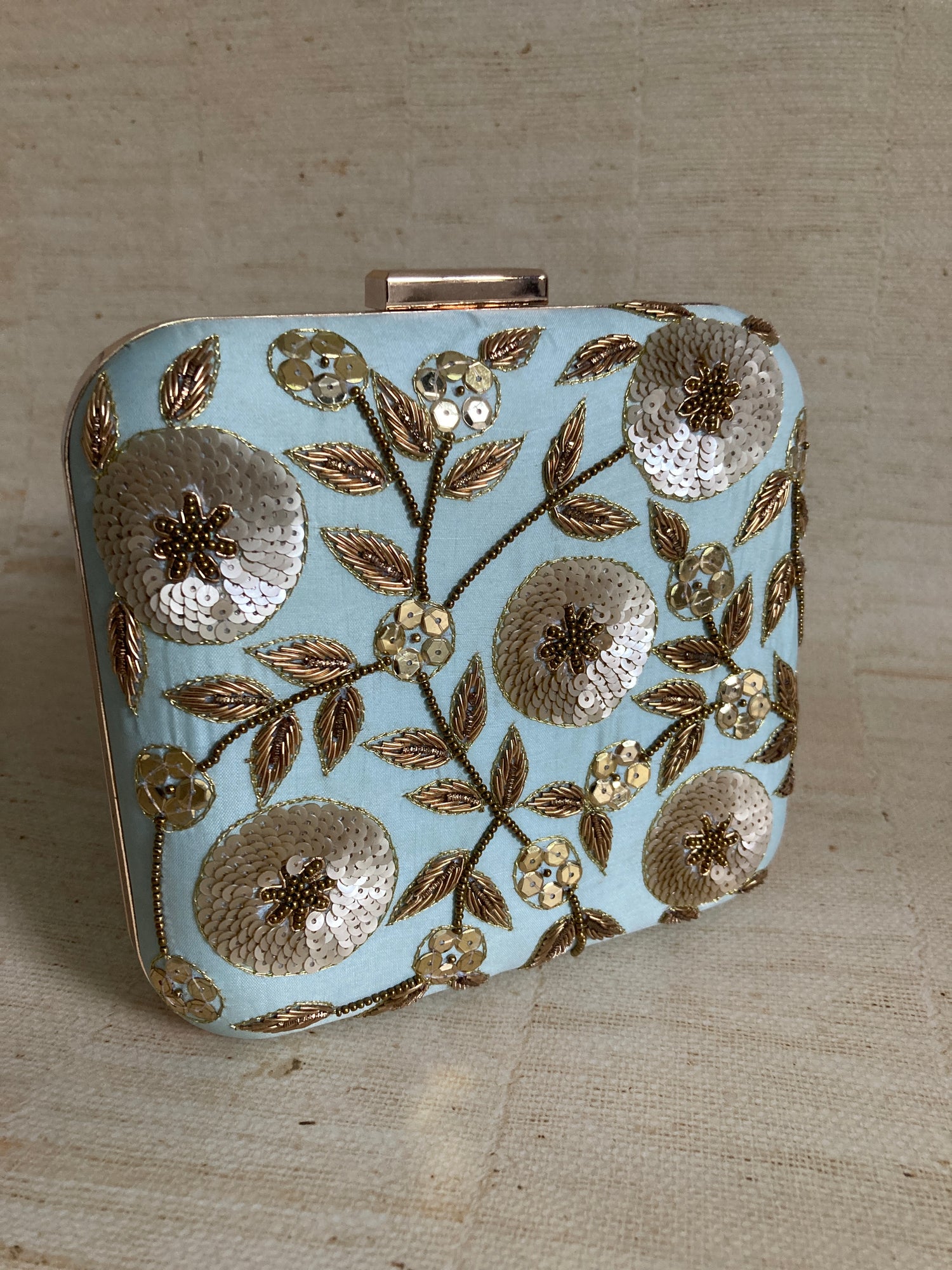 Amanat Square Clutch ST842 Light Blue