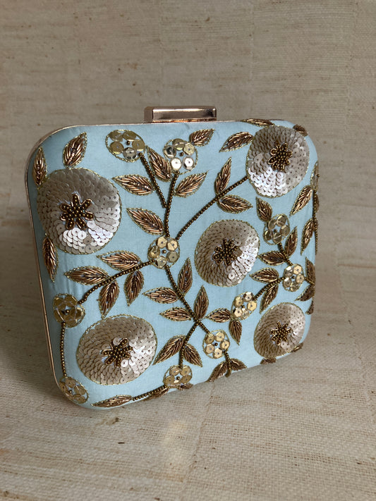 Sale Amanat Square Clutch (ST842) (Light Blue)