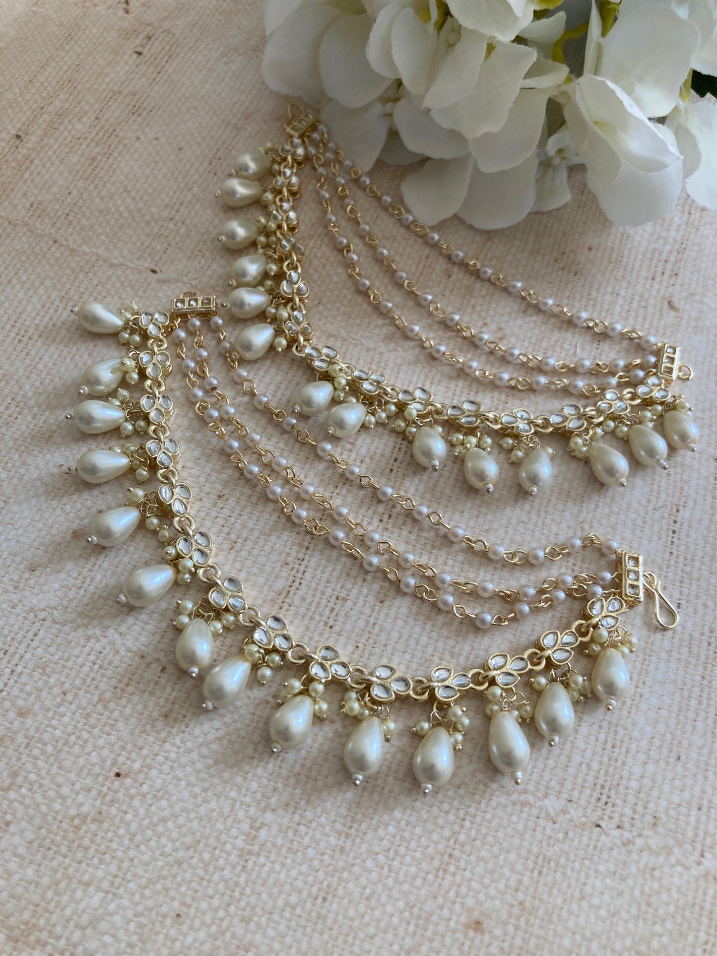 Gold Pearl Ear Chains/Kaan Chain (ST1078)