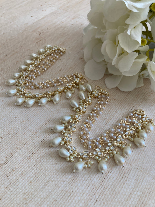 Gold Pearl Ear Chains/Kaan Chain (ST1078)