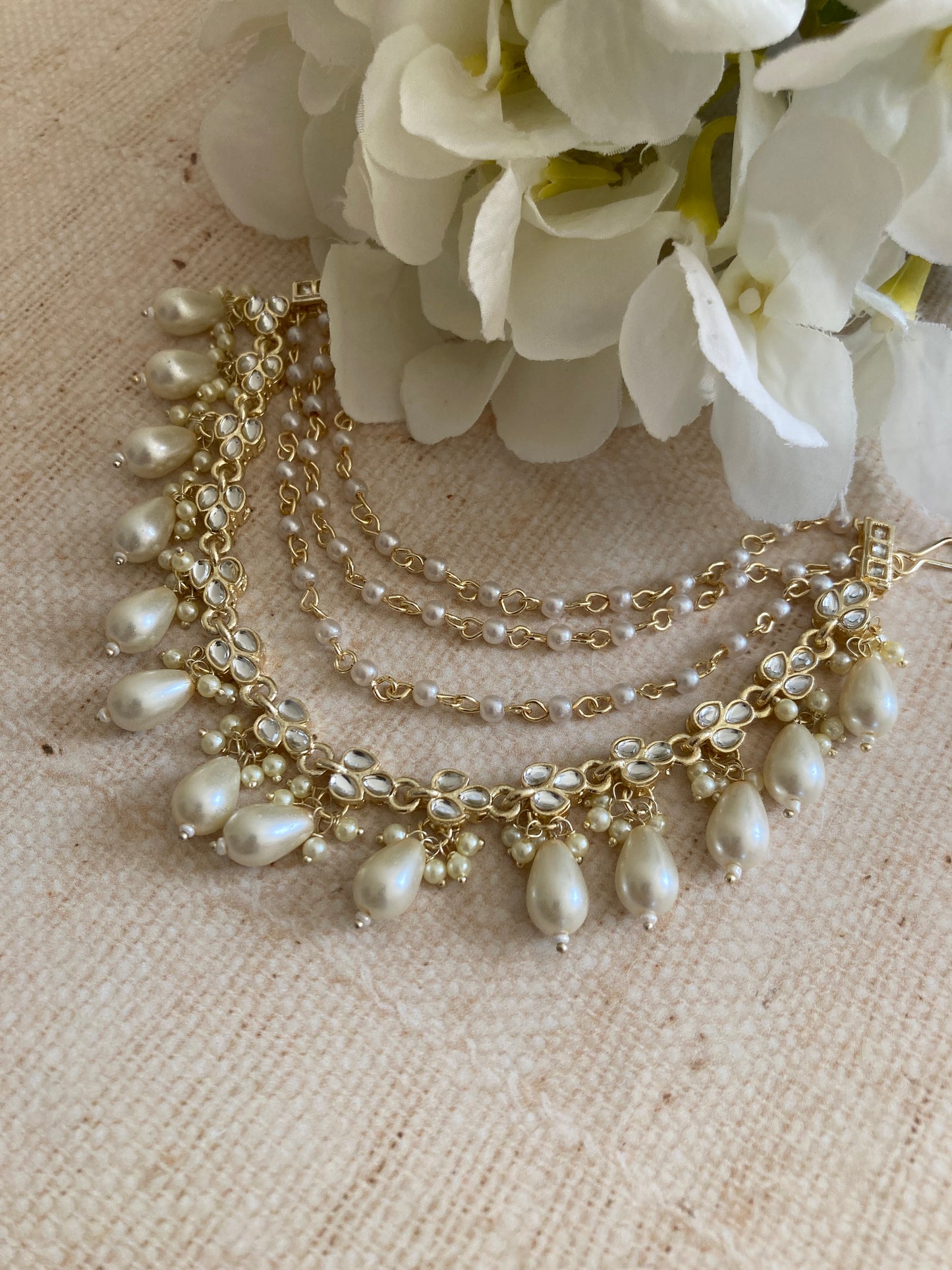 Gold Pearl Ear Chains/Kaan Chain (ST1078)