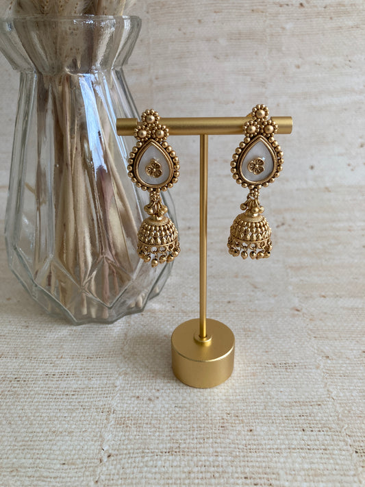 Sunanda Antique Gold Jhumki Indian Earrings (ST1079)