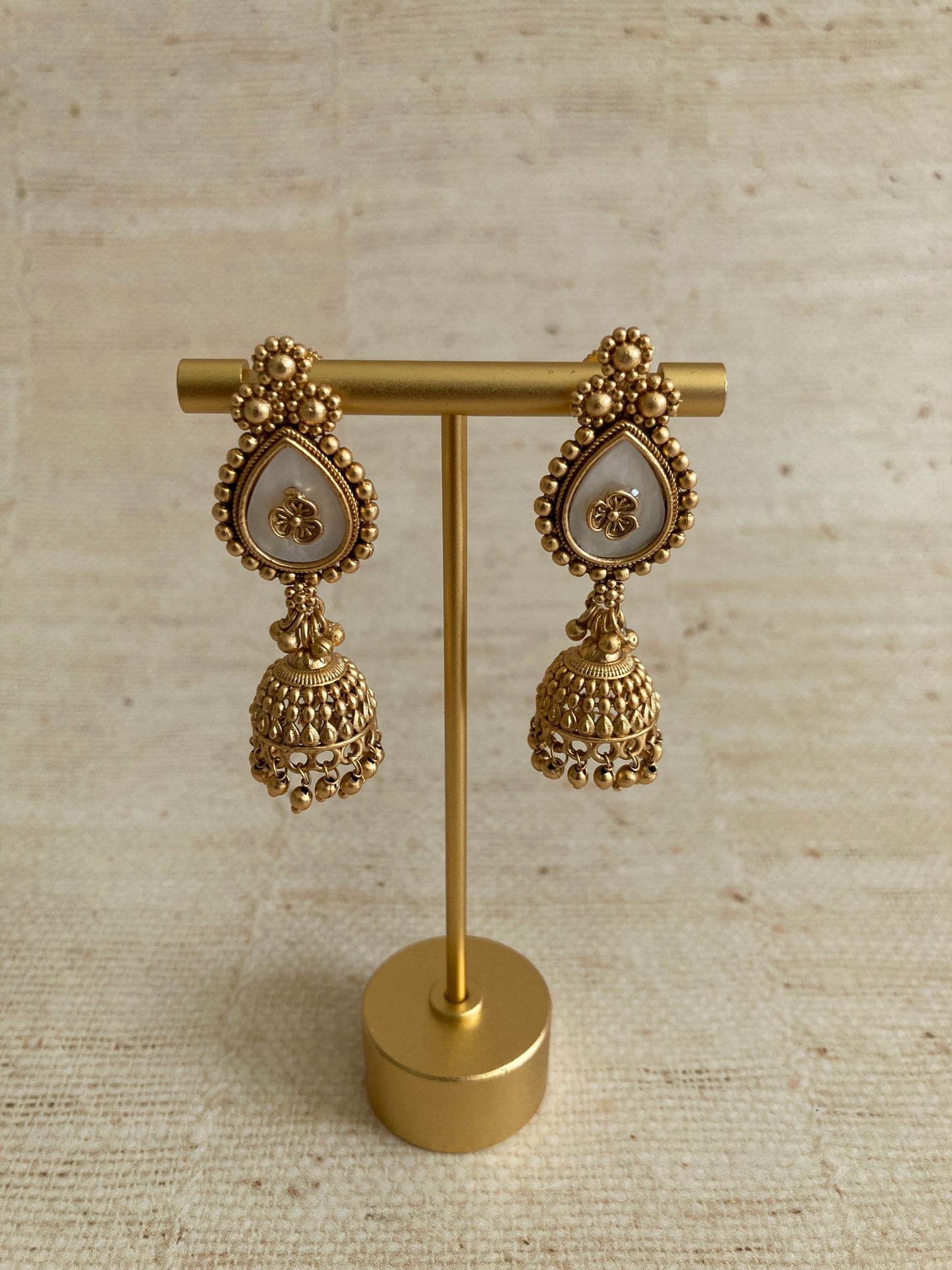Sunanda Antique Gold Jhumki Indian Earrings (ST1079)