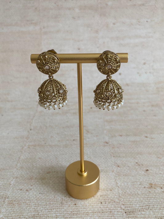Antique Gold Small Jhumki Earrings (ST1082)