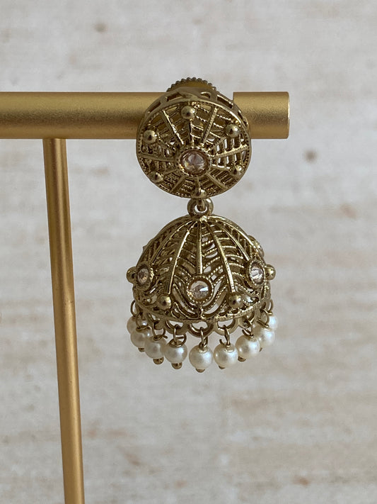 Antique Gold Small Jhumki Earrings (ST1082)