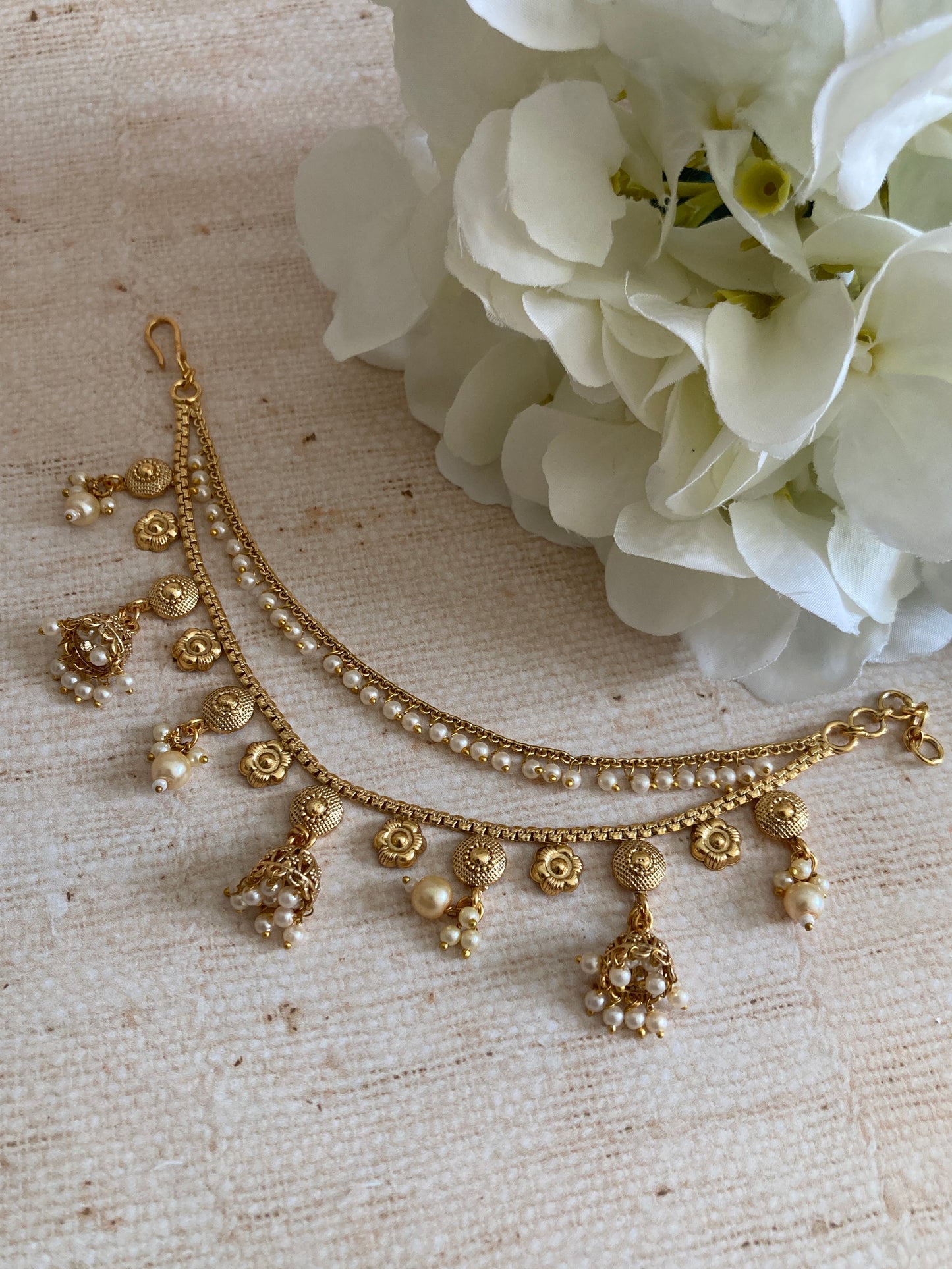 Gold Plated Pearl Ear Chains/Kaan Chain (ST1084)
