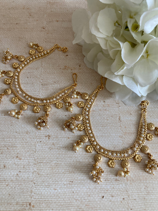 Gold Plated Pearl Ear Chains/Kaan Chain (ST1084)