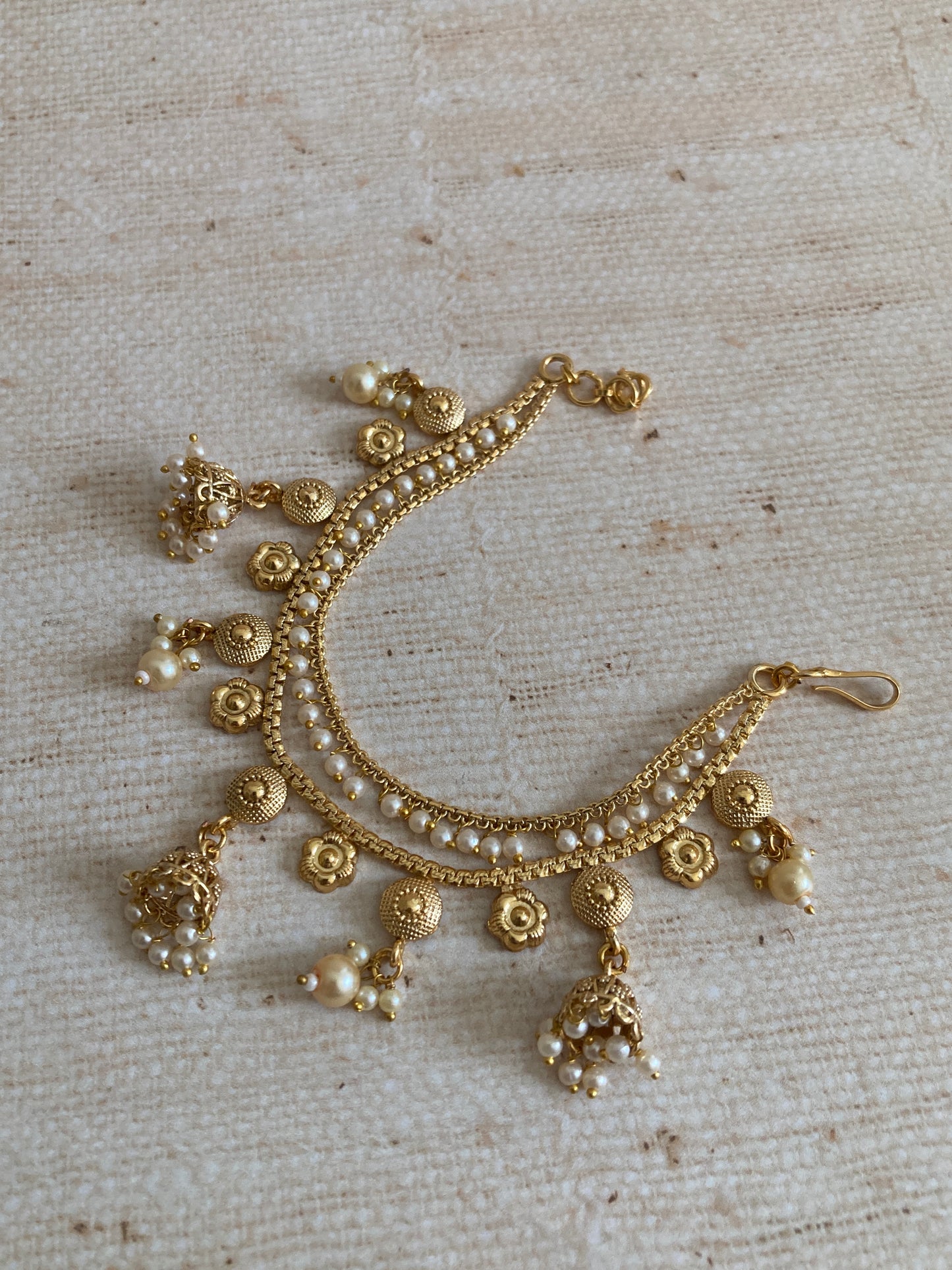 Gold Plated Pearl Ear Chains/Kaan Chain (ST1084)