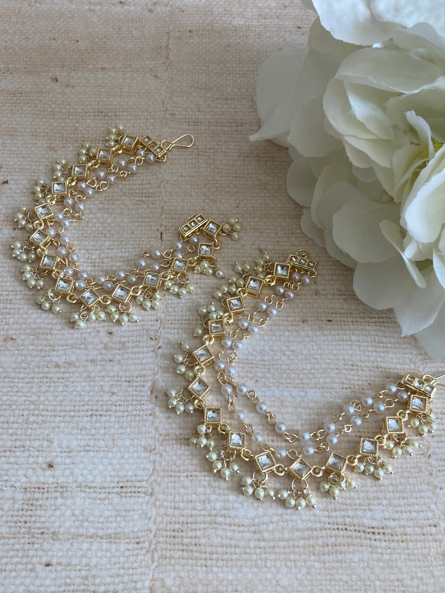 Gold Plated Pearl Ear Chains/Kaan Chain (ST1085)
