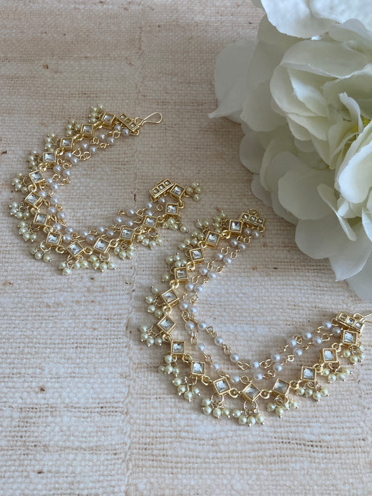 Gold Plated Pearl Ear Chains/Kaan Chain (ST1085)