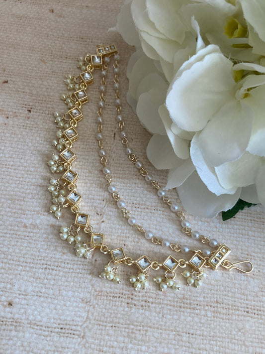 Gold Plated Pearl Ear Chains/Kaan Chain (ST1085)