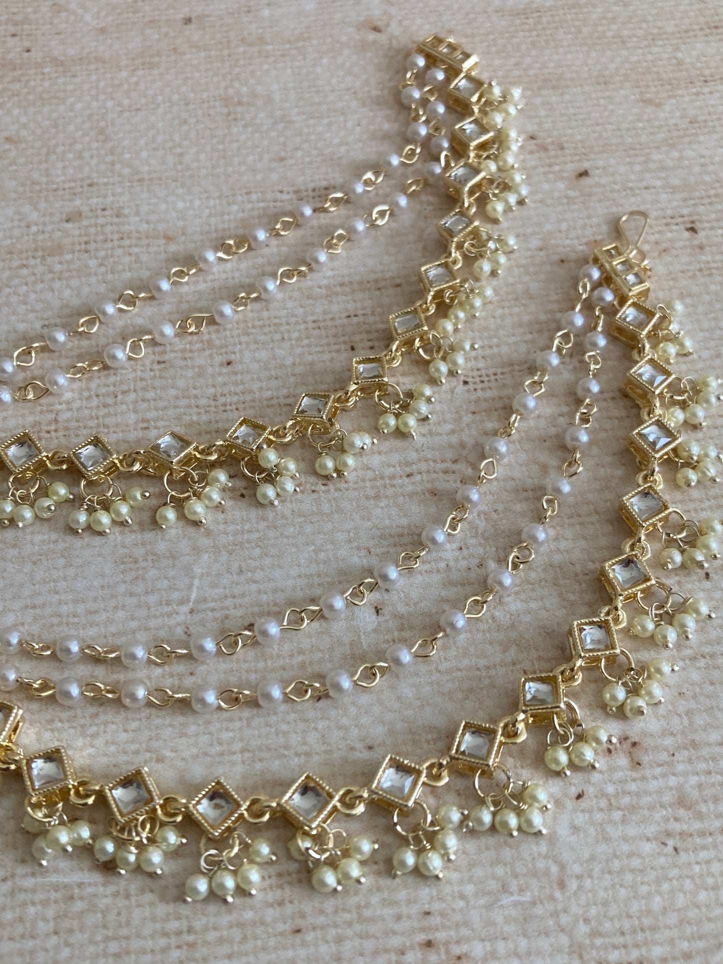 Gold Plated Pearl Ear Chains/Kaan Chain (ST1085)